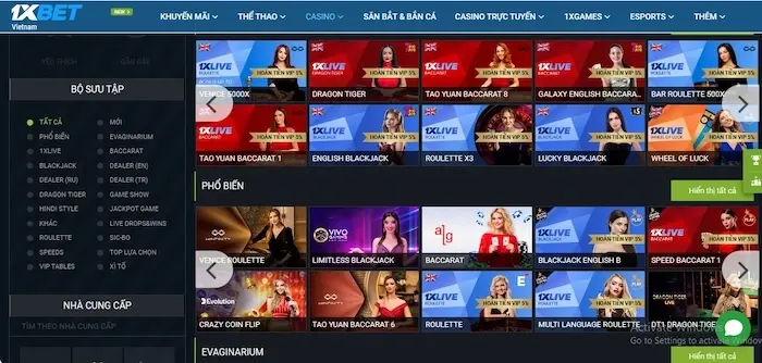 Casino trực tuyến 1XBET