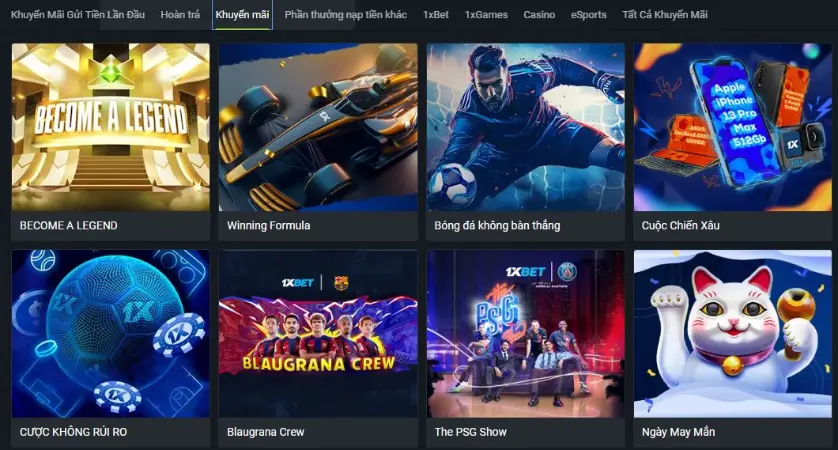 Khuyến mãi 1XBET mở ra nhiều sự kiện ưu đãi hấp dẫn